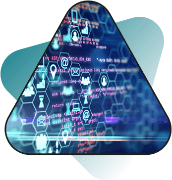Digital transformation image in triangle icon